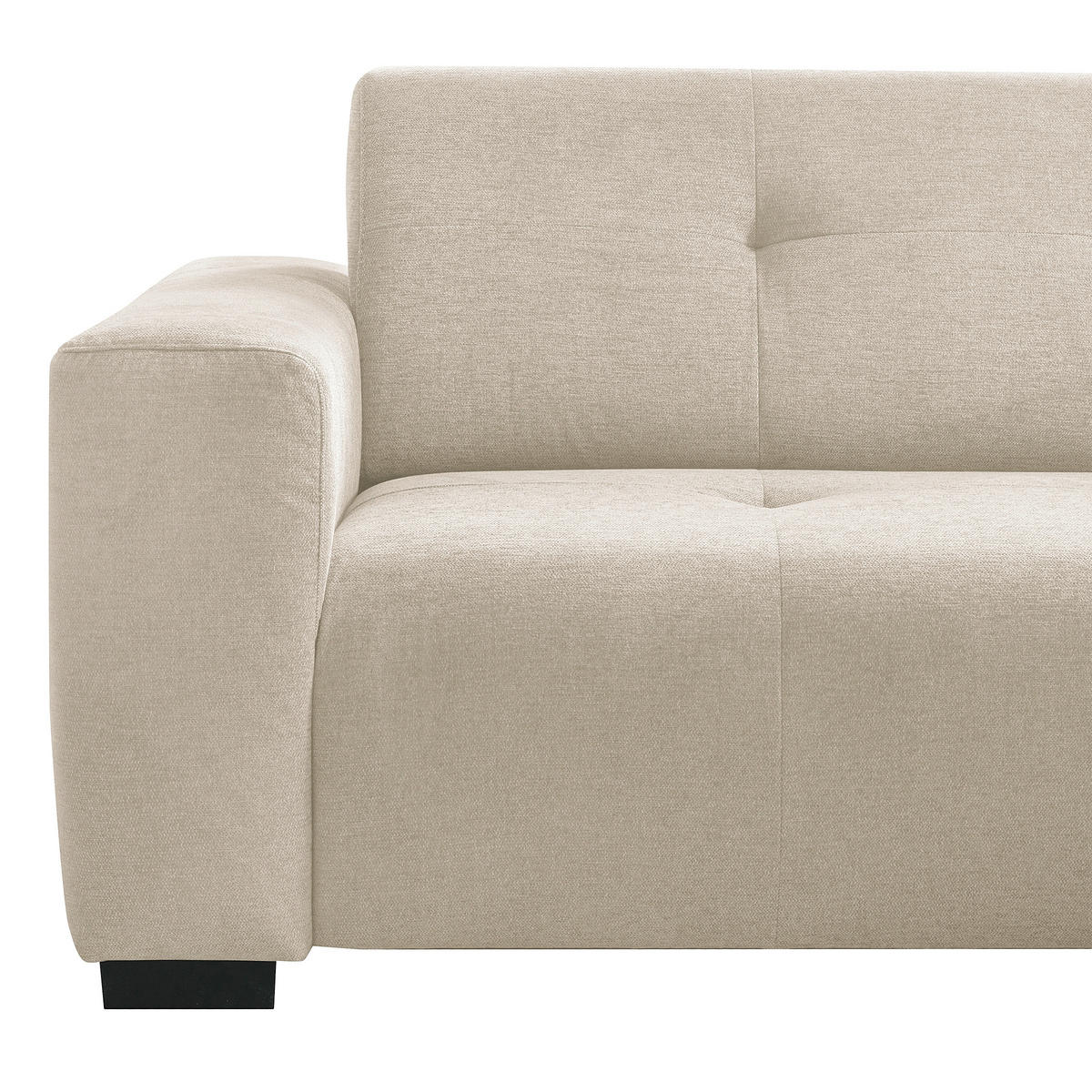 ECKSOFA AUSTIN Beige Flachgewebe Sitztiefenverstellung  - Beige/Schwarz, Design, Kunststoff/Textil (286/169cm) - Livetastic