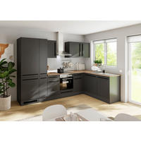 ECKKÜCHE 310/175 cm  in Schwarz  - Eichefarben/Schwarz, LIFESTYLE, Holzwerkstoff/Kunststoff (310/175cm) - P & B