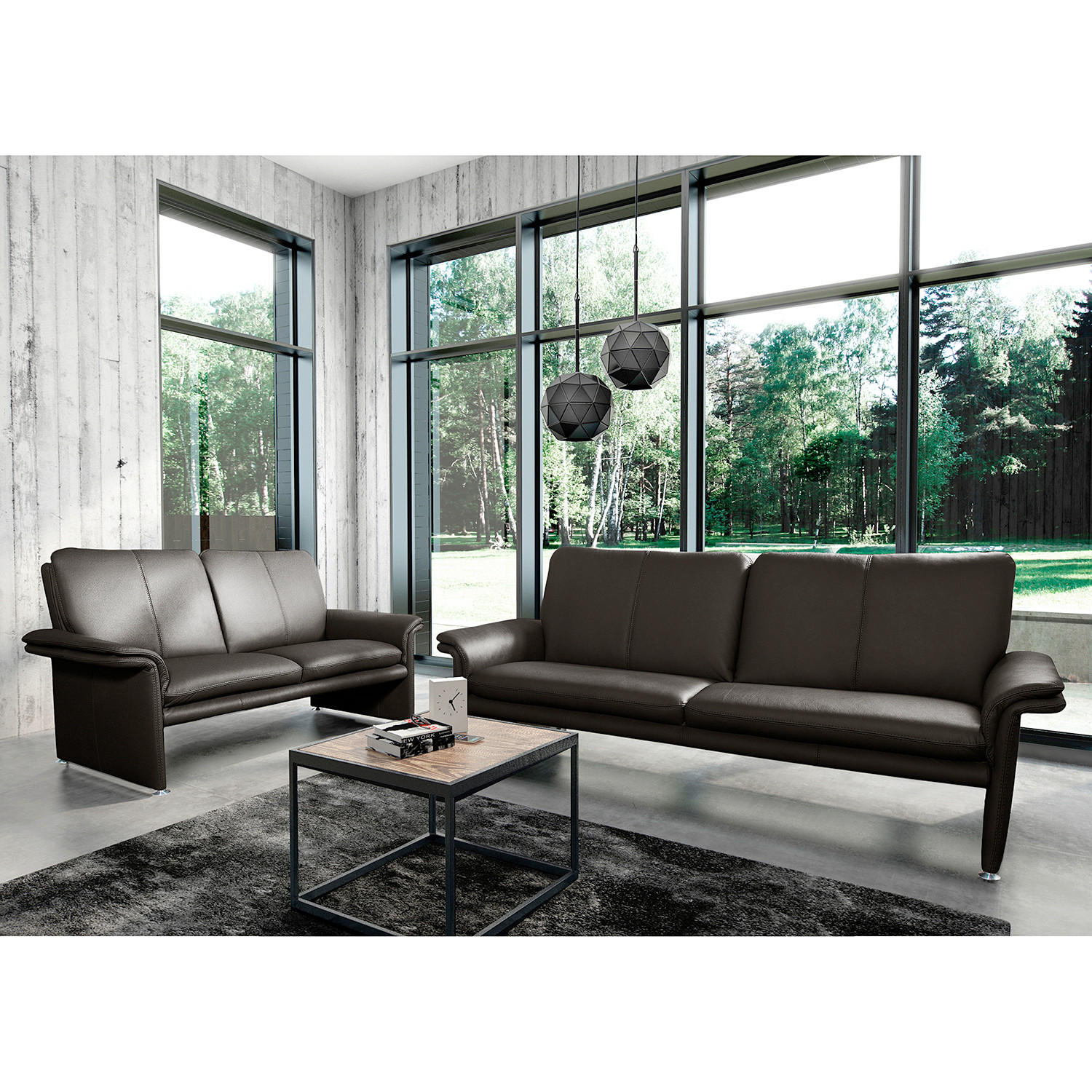 Livetastic 2-Sitzer-Sofa Dunkelbraun 164x90x88 cm