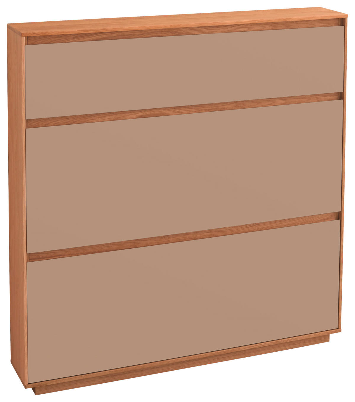 SCHUHKIPPER 121/124/21 cm  - Sandfarben/Eiche Bianco, Design, Holz/Holzwerkstoff (121/124/21cm) - Novel