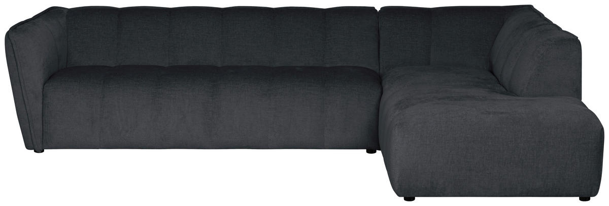 ECKSOFA  LIVOLI Grau Chenille  - Schwarz/Grau, Design, Textil (290/218cm) - MID.YOU