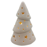 DEKOWEIHNACHTSBAUM  - Weiß, LIFESTYLE, Keramik (10,3/15,2/7,5cm) - X-Mas