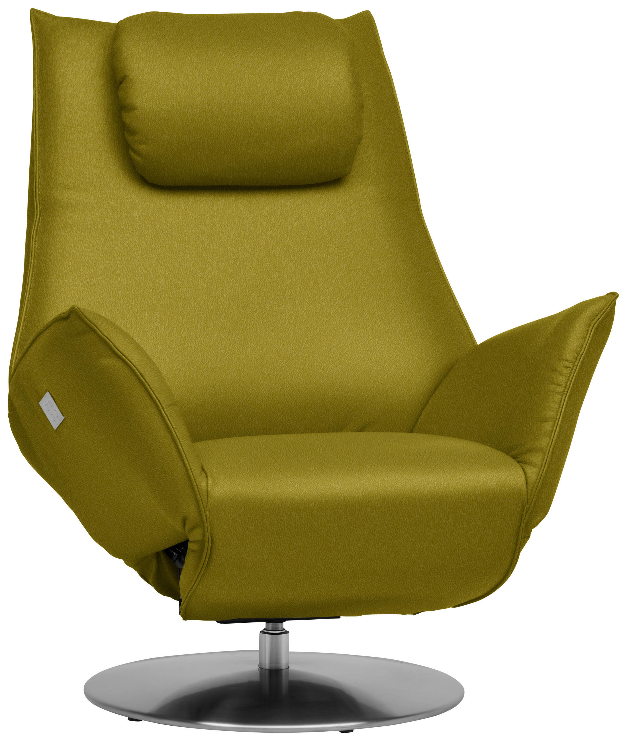 RELAXSESSEL in Leder Hellgrün  - Edelstahlfarben/Hellgrün, Design, Leder/Metall (92/79/90cm) - Koinor