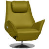RELAXSESSEL in Leder Hellgrün  - Edelstahlfarben/Hellgrün, Design, Leder/Metall (92/79/90cm) - Koinor