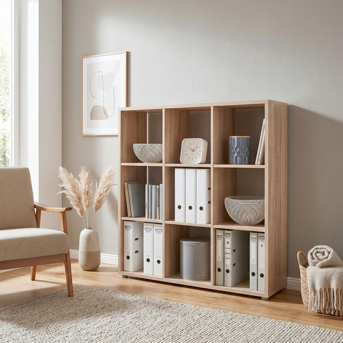 REGAL Sonoma Eiche  - Silberfarben/Sonoma Eiche, MODERN, Holzwerkstoff/Kunststoff (106,5/108,5/33cm) - MID.YOU