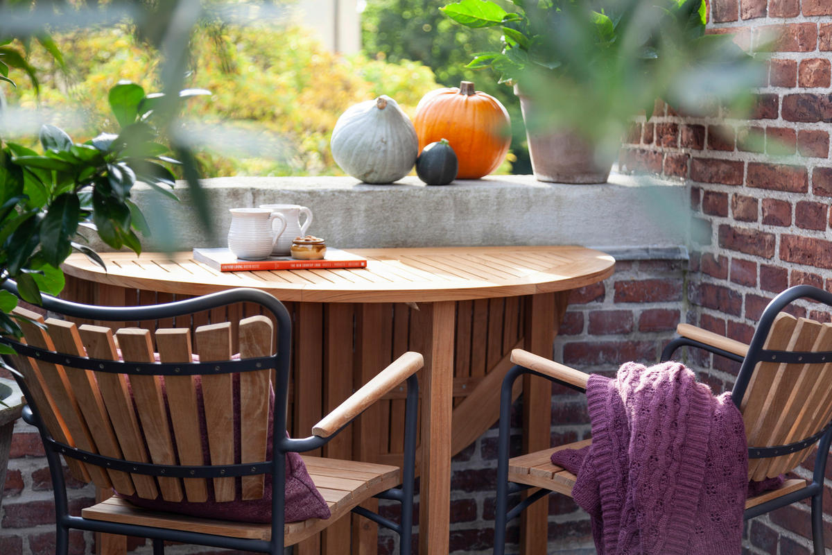 GARTENSTUHL in Holz Anthrazit, Teakfarben  - Anthrazit/Teakfarben, KONVENTIONELL, Holz/Metall (58,5/78/56,5cm) - Gardenson