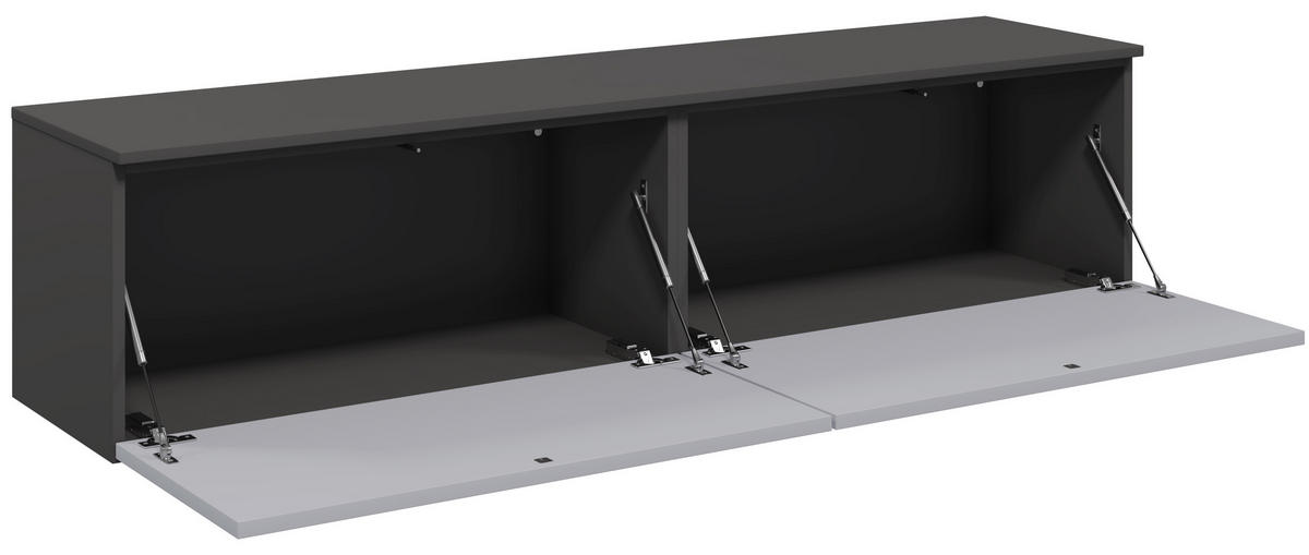 LOWBOARD  160,3/37,6/37,4 cm  individuell planbar, Beimöbel erhältlich, hängend, in verschiedenen Größen erhältlich, in verschiedenen Holzdekoren erhältlich  - Schieferfarben/Blaugrau, Design, Holzwerkstoff (160,3/37,6/37,4cm) - Celina Home