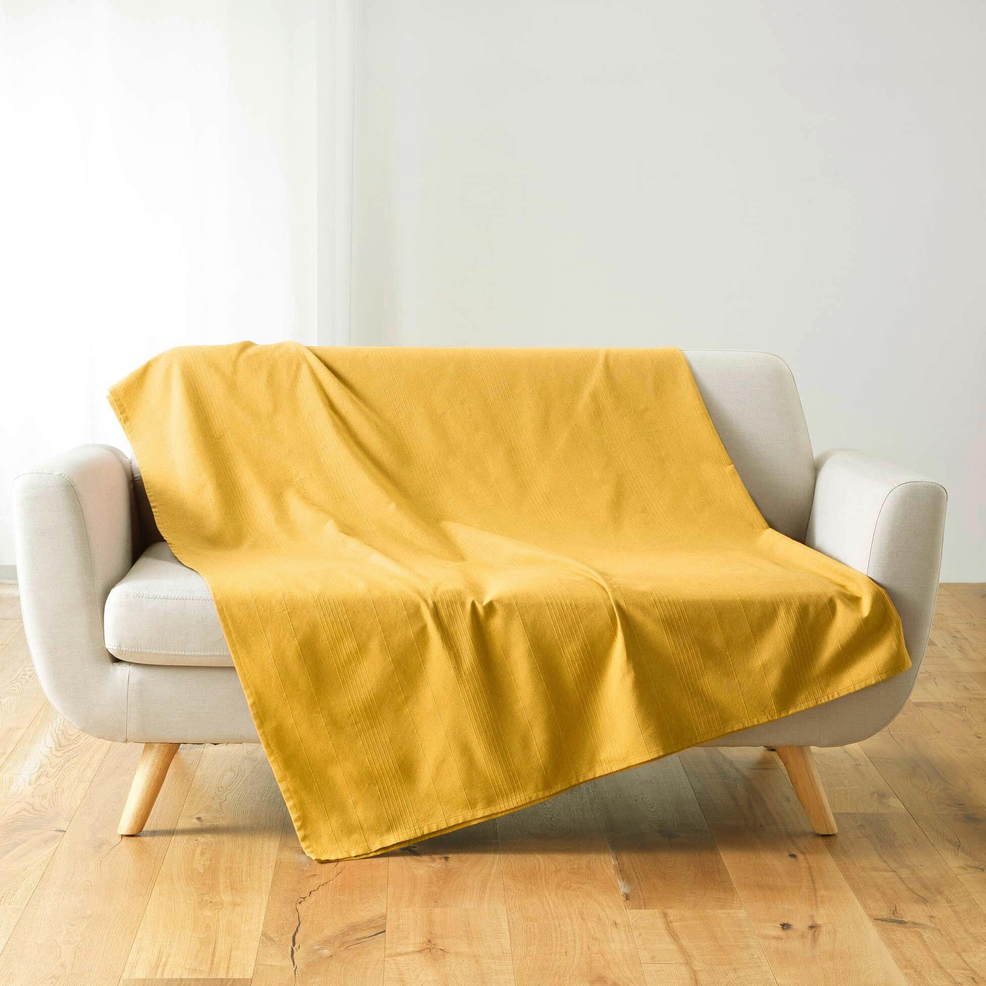 OKRASNA ODEJA 180/220 cm gorčično rumena  - gorčično rumena, Basics, tekstil (180/220cm)