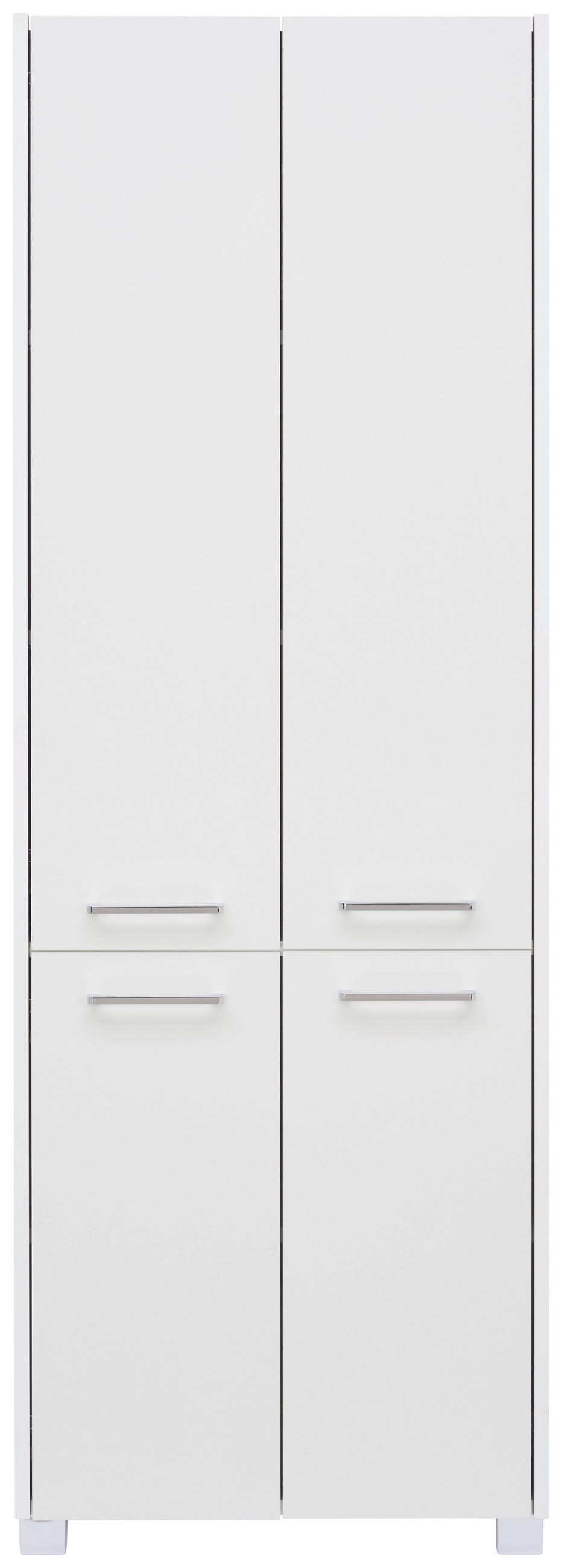 HOCHSCHRANK 56,9/164,5/33 cm  - Chromfarben/Weiß, KONVENTIONELL, Holzwerkstoff/Metall (56,9/164,5/33cm) - Stylife
