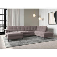 WOHNLANDSCHAFT Taupe Flachgewebe  - Taupe/Schwarz, MODERN, Textil/Metall (164/319/212cm) - Sit & More