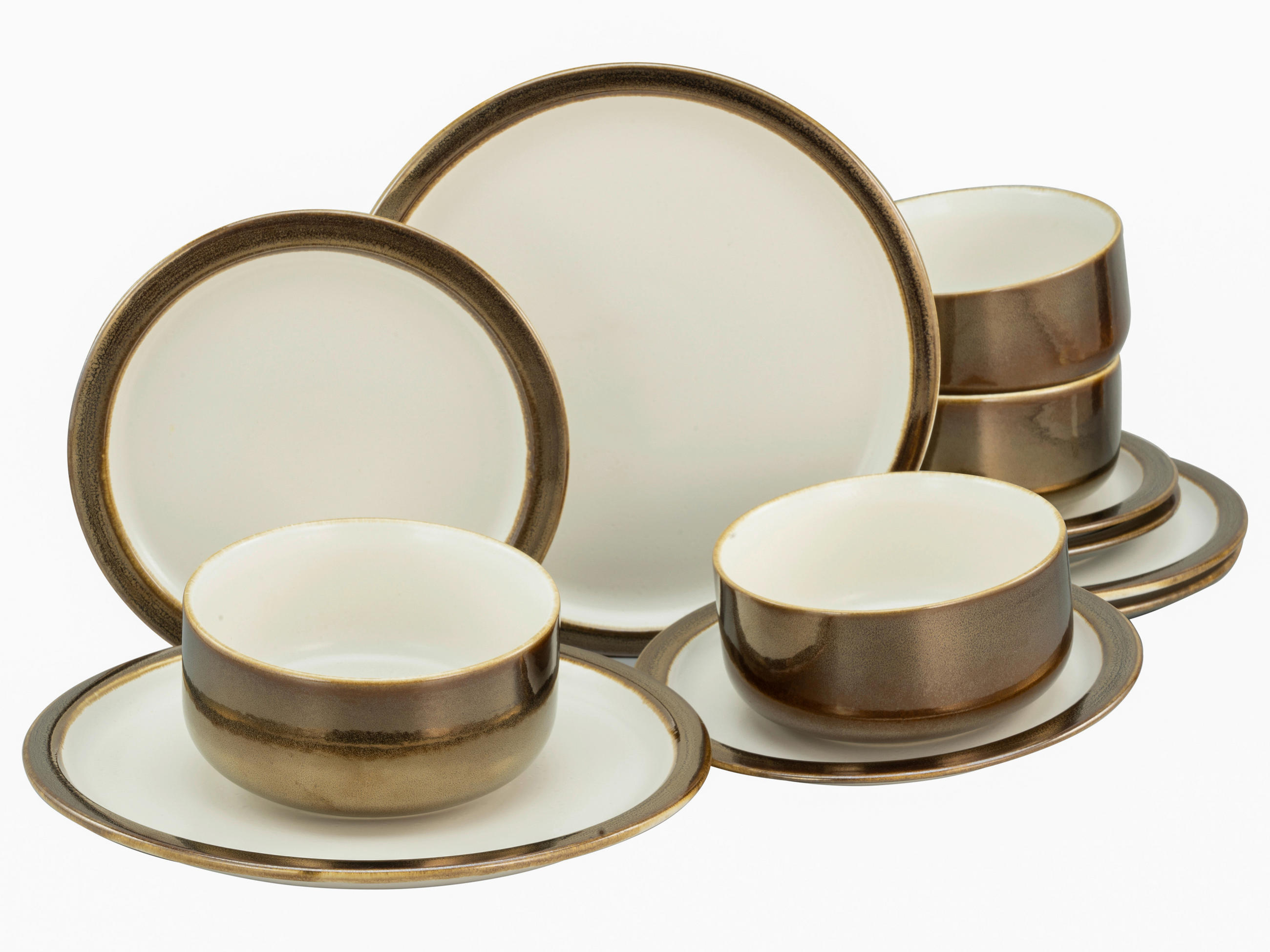 SERVIS 12 delar  - vit/guldfärgad, keramik (31,5/31,5/37cm) - Creatable