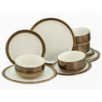 SERVIS 12 delar  - vit/guldfärgad, keramik (31,5/31,5/37cm) - Creatable