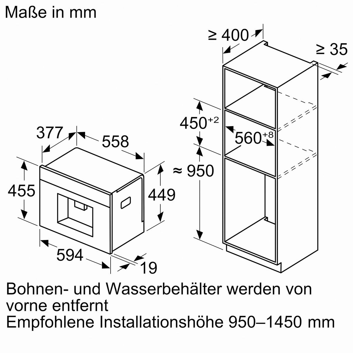 KAFFEEVOLLAUTOMAT  - Edelstahlfarben/Schwarz, MODERN, Glas/Metall (59,6/45,5/54,8cm) - Neff