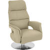 RELAXSESSEL Echtleder Relaxfunktion    - Sandfarben, Design, Leder/Metall (71/112/80cm) - Welnova