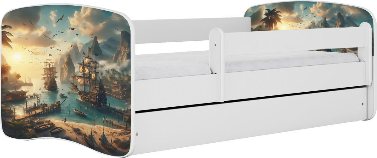 KINDER-/JUNIORBETT - Birkefarben/Weiß, MODERN, Holz/Holzwerkstoff (80/160cm) - MID.YOU