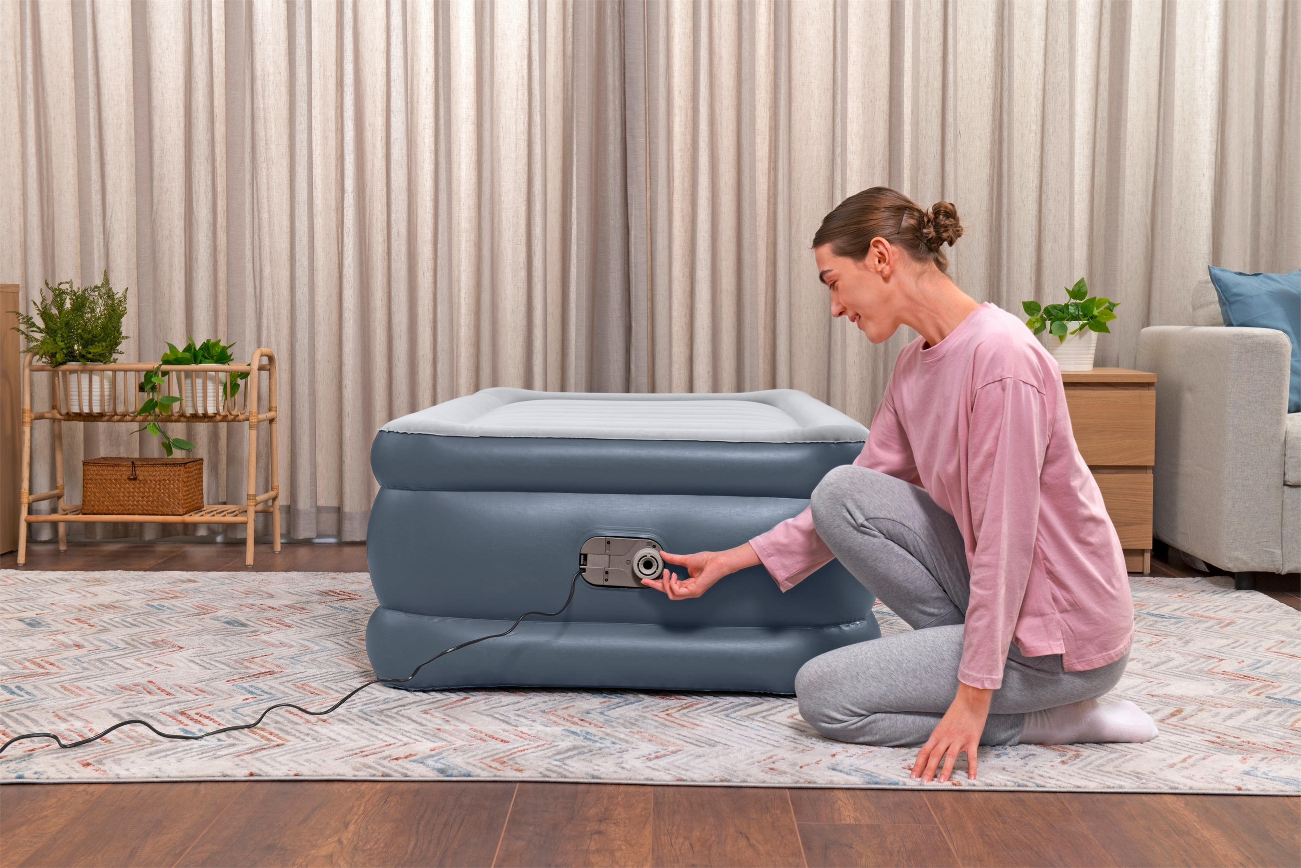 LUFTBETT TRITECH AIR 6713G 191/97/51 cm Grau, Hellblau - Grau/Hellblau, KONVENTIONELL, Kunststoff (191/97/51cm) - Bestway