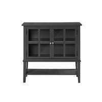 KOMMODE 79/77/39 cm  - Silberfarben/Schwarz, Design, Glas/Holz (79/77/39cm) - MID.YOU