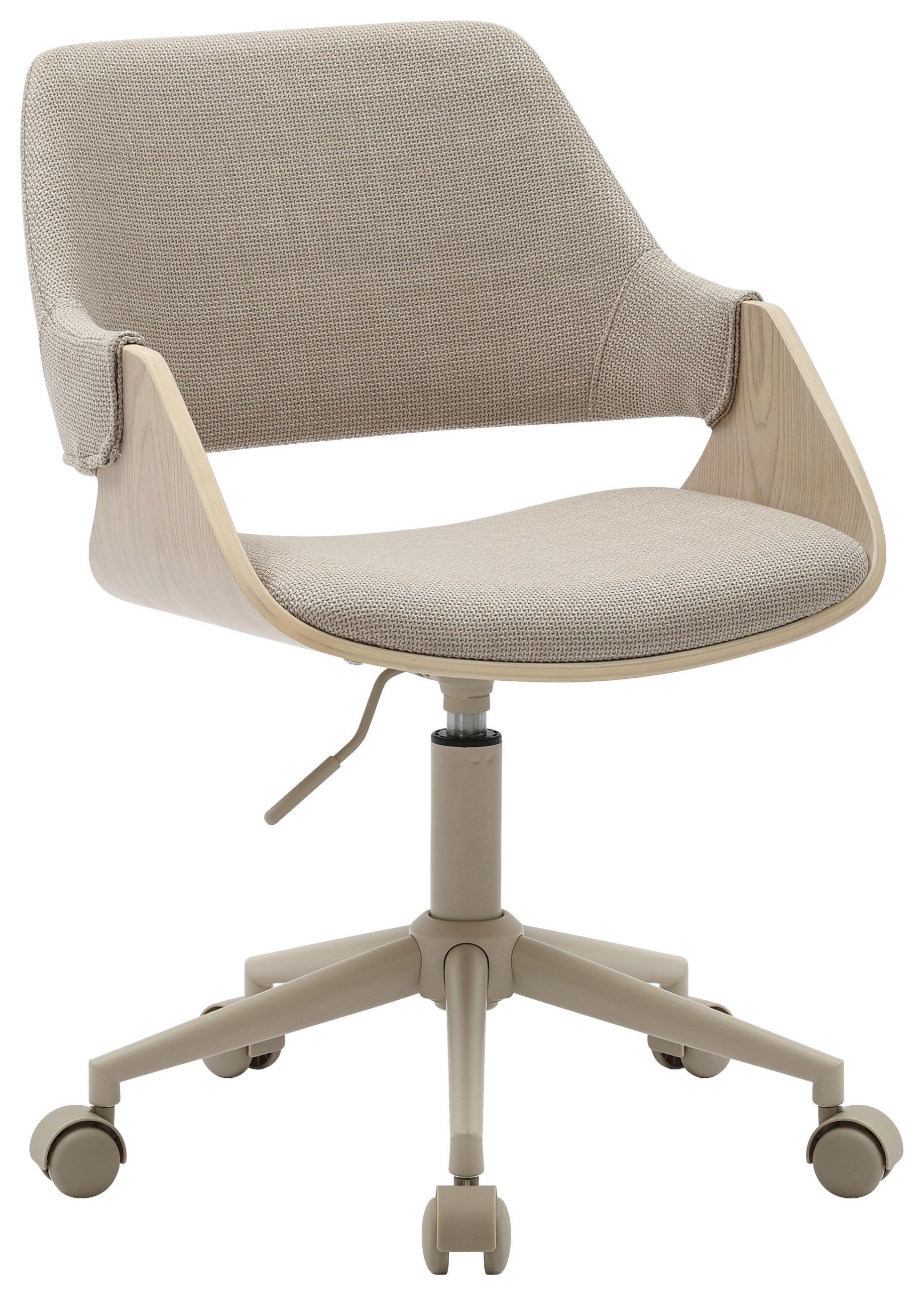 DREHSTUHL Leinenoptik Naturfarben, Beige  - Beige/Naturfarben, MODERN, Holz/Kunststoff (51/78/88/57cm) - MID.YOU