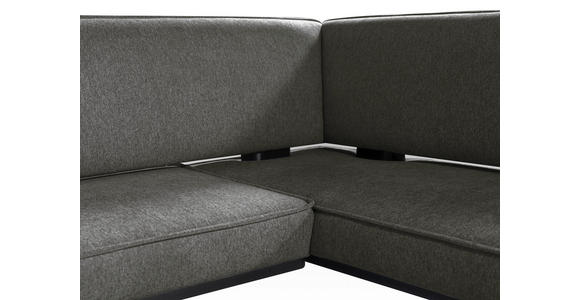 ECKBANK 215/165 cm Webstoff Schwarz Buche massiv   - Schwarz, Basics, Holz/Textil (215/165cm) - Carryhome