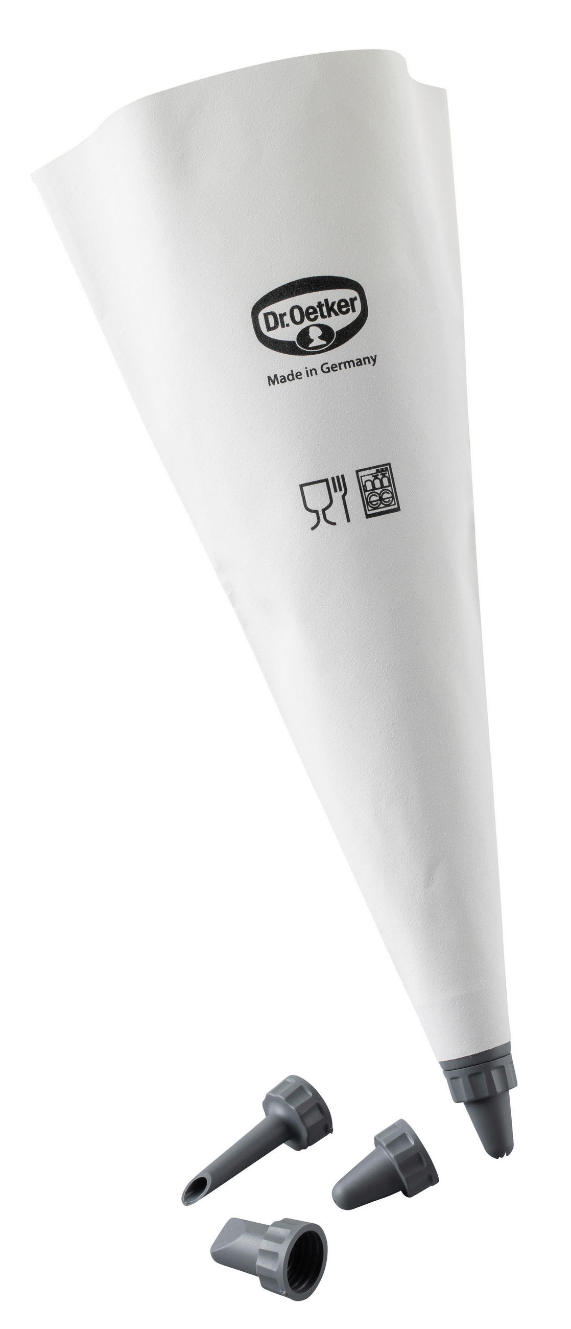 SPRITZBEUTEL - Weiß/Grau, Basics, Kunststoff/Textil (31cm) - Dr.Oetker
