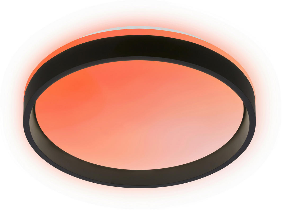 LED-DECKENLEUCHTE Aurie Glow 39/8 cm   - Schwarz, KONVENTIONELL, Kunststoff (39/8cm) - Briloner