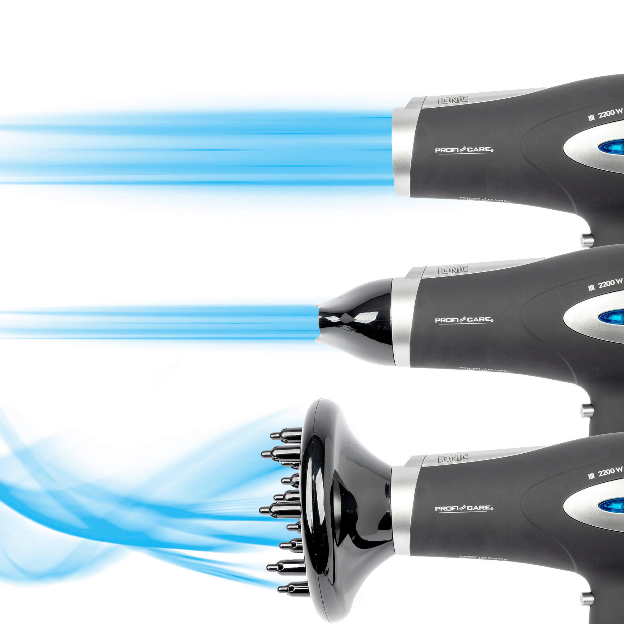 HAARTROCKNER  - Schwarz, Basics, Kunststoff (22/27/9,5cm) - Bomann