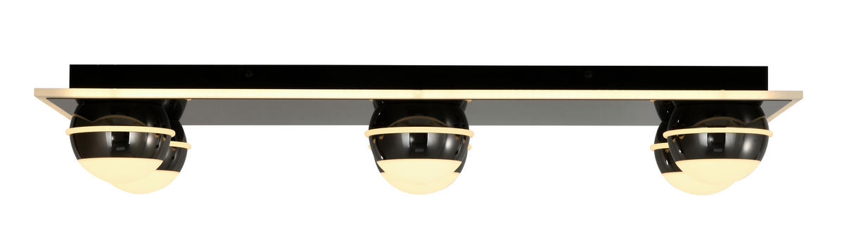 LED-DECKENLEUCHTE Biarritz 74/32/12,5 cm  - Schwarzchrom, Design, Kunststoff/Metall (74/32/12,5cm)