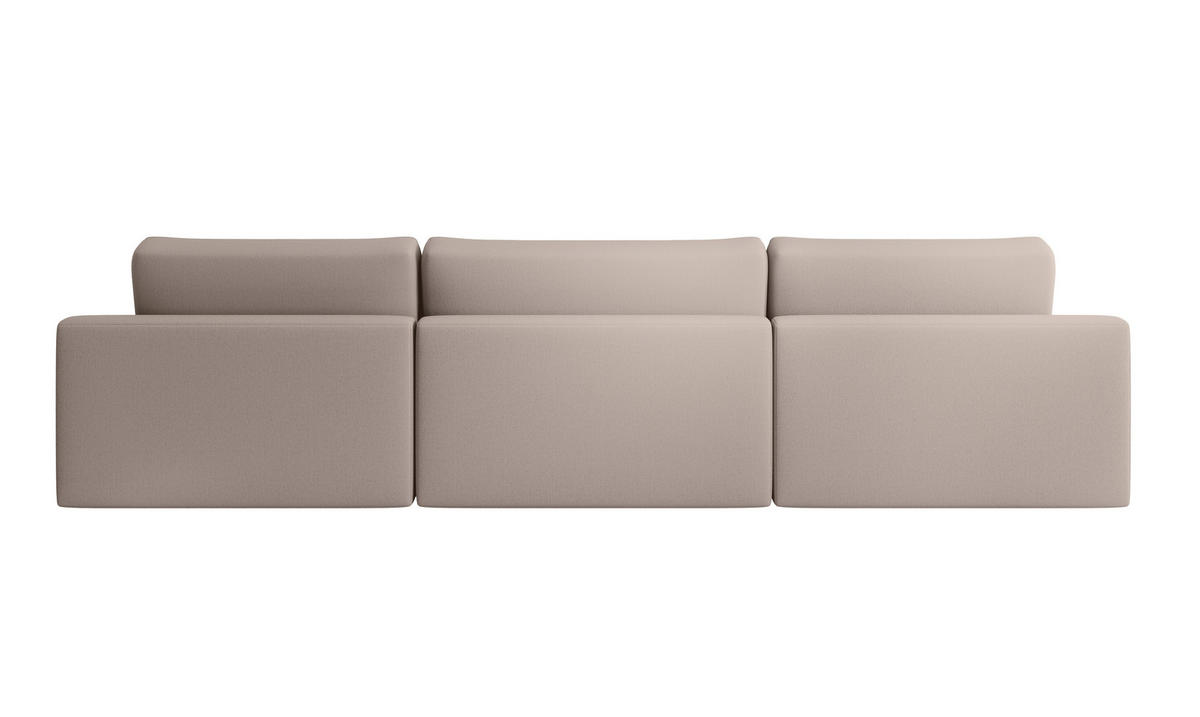 WOHNLANDSCHAFT CHALLENGE Taupe Struktur  - Taupe/Schwarz, MODERN, Kunststoff/Textil (168/333/168cm) - Trendmanufaktur