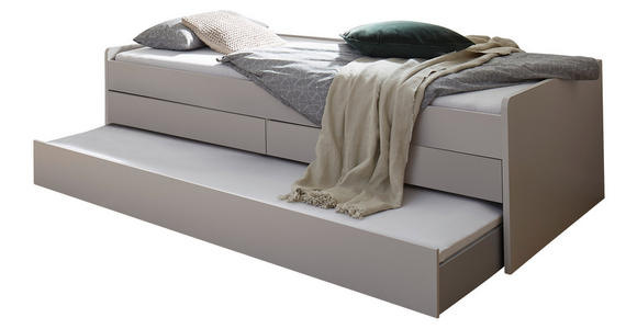 AUSZIEHBETT 120/200 cm in Eichefarben, Hellgrau - Eichefarben/Hellgrau, KONVENTIONELL, Holzwerkstoff/Kunststoff (120/200cm) - Venda