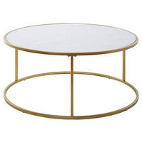 COUCHTISCH in Metall, Holzwerkstoff  - Goldfarben/Weiß, KONVENTIONELL, Holzwerkstoff/Metall (89,5/41cm) - Livetastic