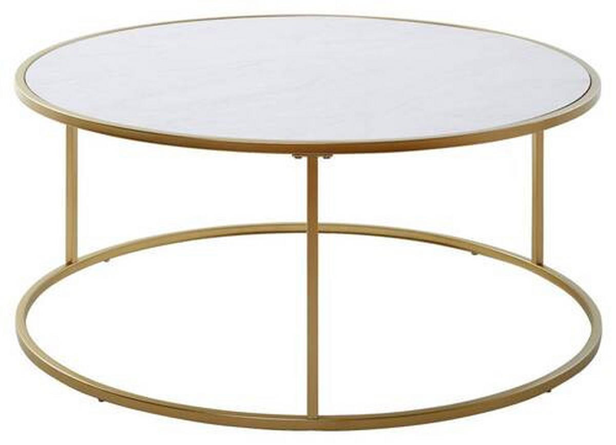 COUCHTISCH in Metall, Holzwerkstoff  - Goldfarben/Weiß, KONVENTIONELL, Holzwerkstoff/Metall (89,5/41cm) - Livetastic