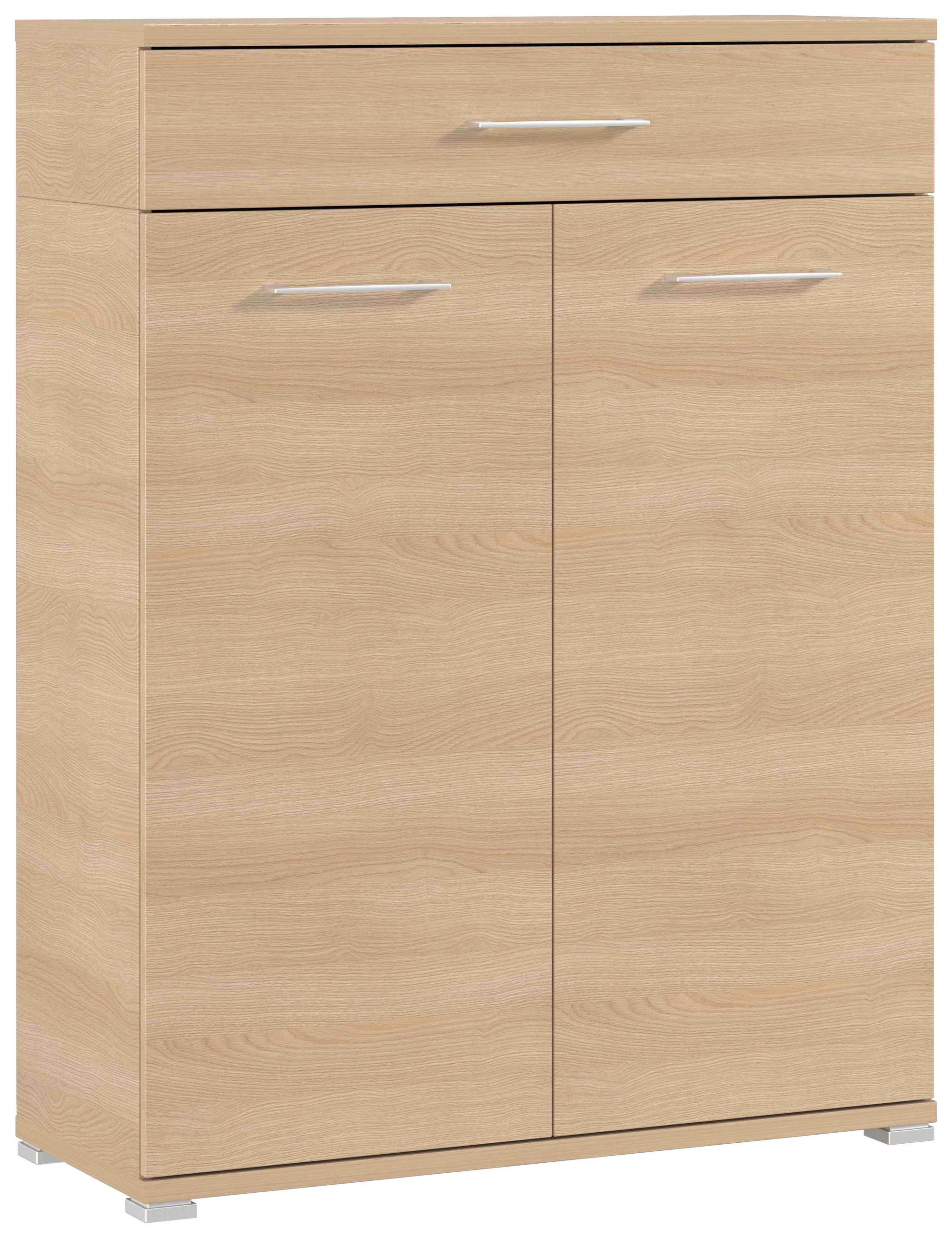 SCHUHSCHRANK 89/118/37 cm  - Eichefarben/Silberfarben, KONVENTIONELL, Holzwerkstoff/Kunststoff (89/118/37cm)