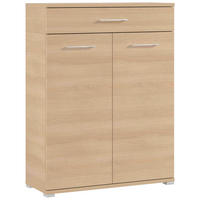 SCHUHSCHRANK 89/118/37 cm  - Eichefarben/Silberfarben, KONVENTIONELL, Holzwerkstoff/Kunststoff (89/118/37cm)