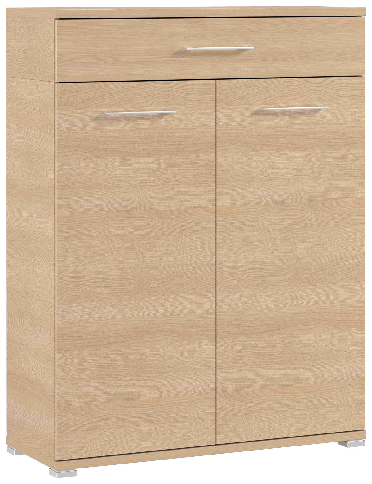 SCHUHSCHRANK 89/118/37 cm  - Eichefarben/Silberfarben, KONVENTIONELL, Holzwerkstoff/Kunststoff (89/118/37cm)
