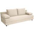 SCHLAFSOFA Taras  mit Stoffauswahl Cord Creme  - Creme/Schwarz, Design, Kunststoff/Textil (197/77/81cm) - Xora