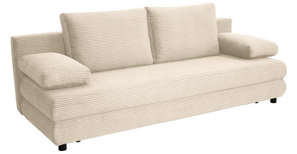 SCHLAFSOFA Taras  mit Stoffauswahl Cord Creme  - Creme/Schwarz, Design, Kunststoff/Textil (197/77/81cm) - Xora