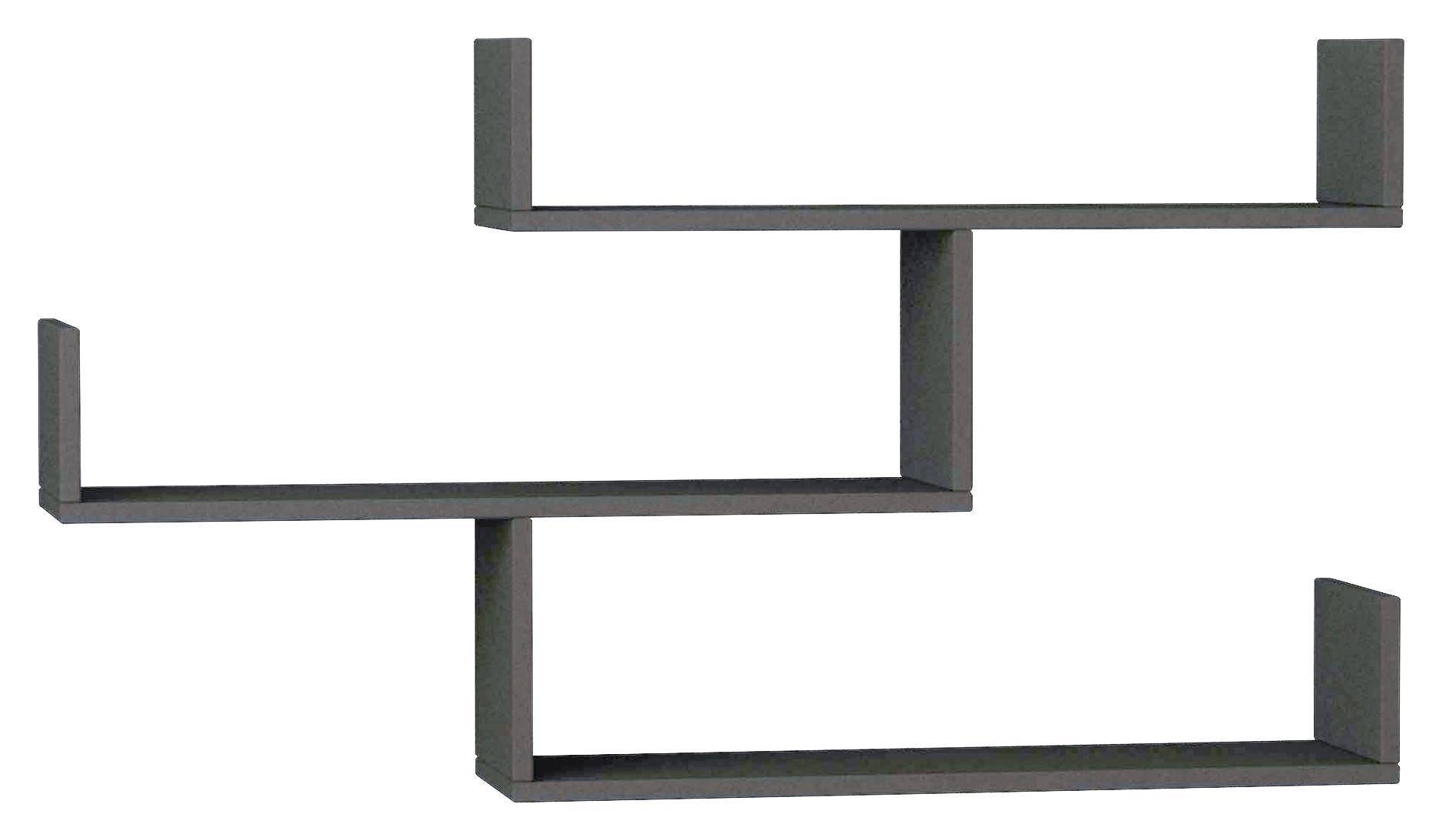 NÁSTĚNNÝ REGÁL, antracitová, 120/67/22 cm - antracitová, Design, kompozitní dřevo (120/67/22cm) - Livetastic