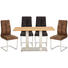 ESSTISCH Eiche massiv rechteckig Edelstahlfarben, Eichefarben - Edelstahlfarben/Eichefarben, Design, Holz/Metall (140/80/77cm) - Dieter Knoll
