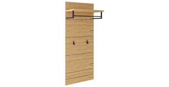 GARDEROBENPANEEL in 55/135/30 cm - Wildeiche/Schwarz, Natur, Holz/Metall (55/135/30cm) - Dieter Knoll