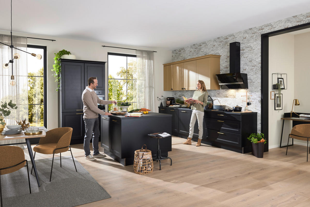 EINBAUKÜCHE WINDSOR LACK  - Schwarz, Design, Holzwerkstoff - Nolte Küchen