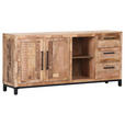 SIDEBOARD RIO  in 175/80/40 cm  - Schwarz/Naturfarben, Design, Holz/Metall (175/80/40cm) - Landscape