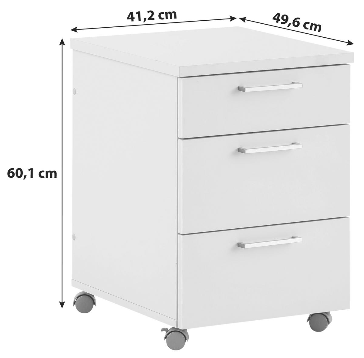 ROLLCONTAINER Anthrazit  - Anthrazit/Nickelfarben, KONVENTIONELL, Holzwerkstoff/Metall (41,2/60,1/49,6cm) - MID.YOU