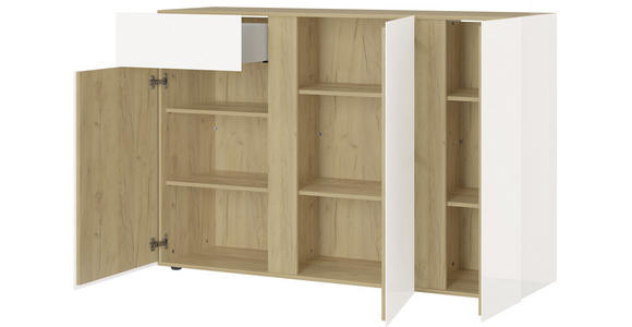 SIDEBOARD 150/104/42 cm - Kaschmir/Eichefarben, KONVENTIONELL, Glas/Holzwerkstoff (150/104/42cm) - Voleo