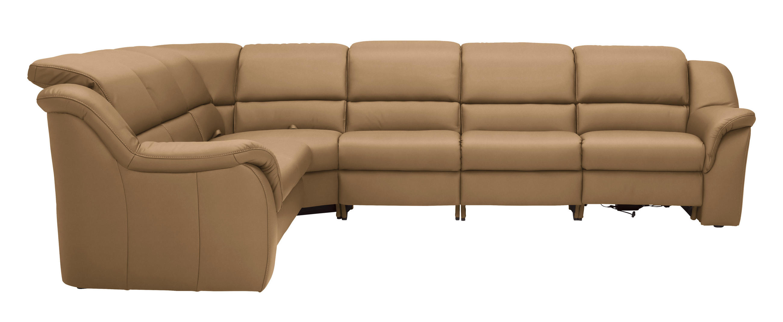 ECKSOFA  in Echtleder Cappuccino  260/324 cm  - Schwarz/Cappuccino, KONVENTIONELL, Leder/Kunststoff (260/324cm) - Cantus