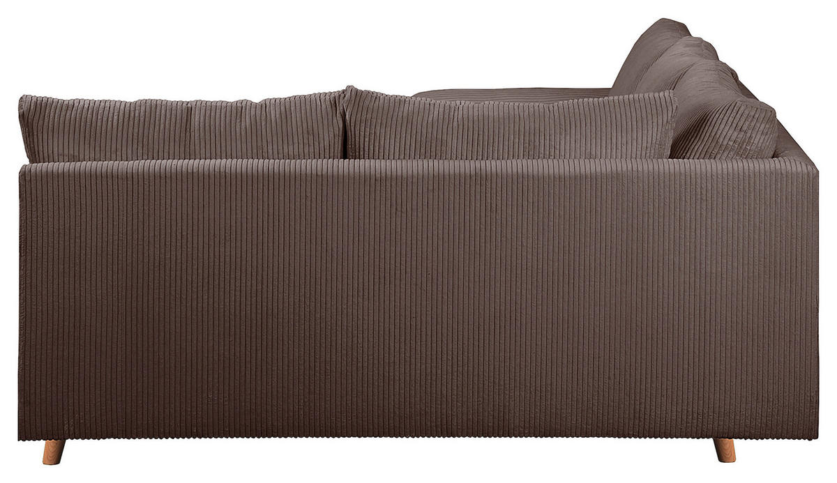 ECKSOFA Ariella Braun Cord  - Naturfarben/Braun, Design, Holz/Textil (231/161cm) - Livetastic