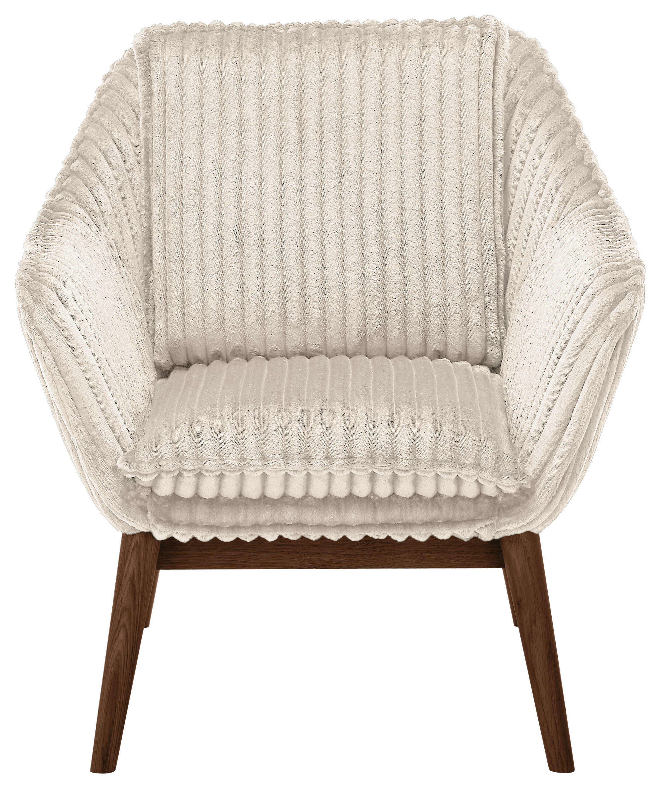 SESSEL in Cord Naturfarben  - Dunkelbraun/Naturfarben, KONVENTIONELL, Holz/Textil (77/90/85cm) - SetOne by Musterring