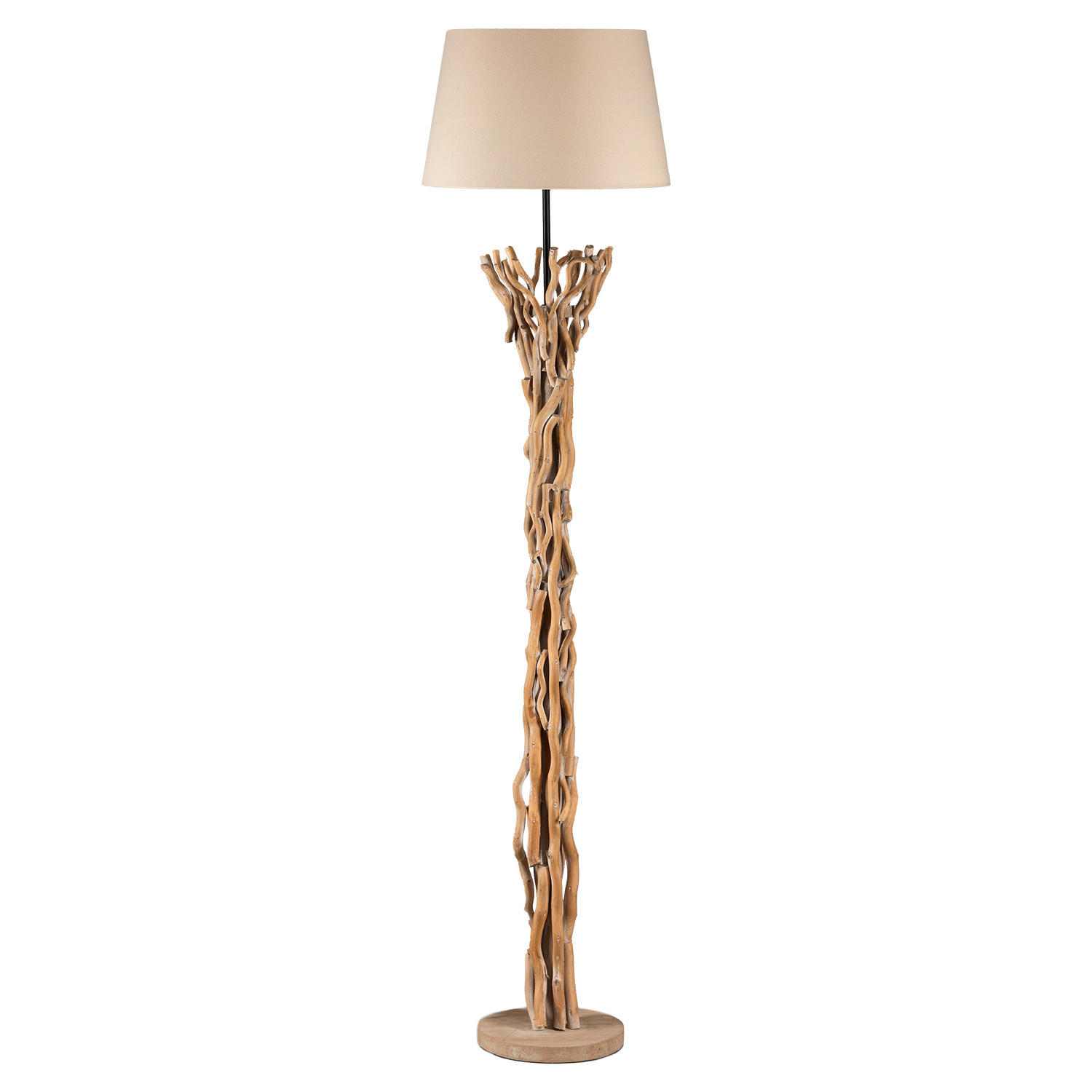 STEHLEUCHTE 40/40/167 cm    - Schwarz/Akaziefarben, Natur, Holz/Metall (40/40/167cm)