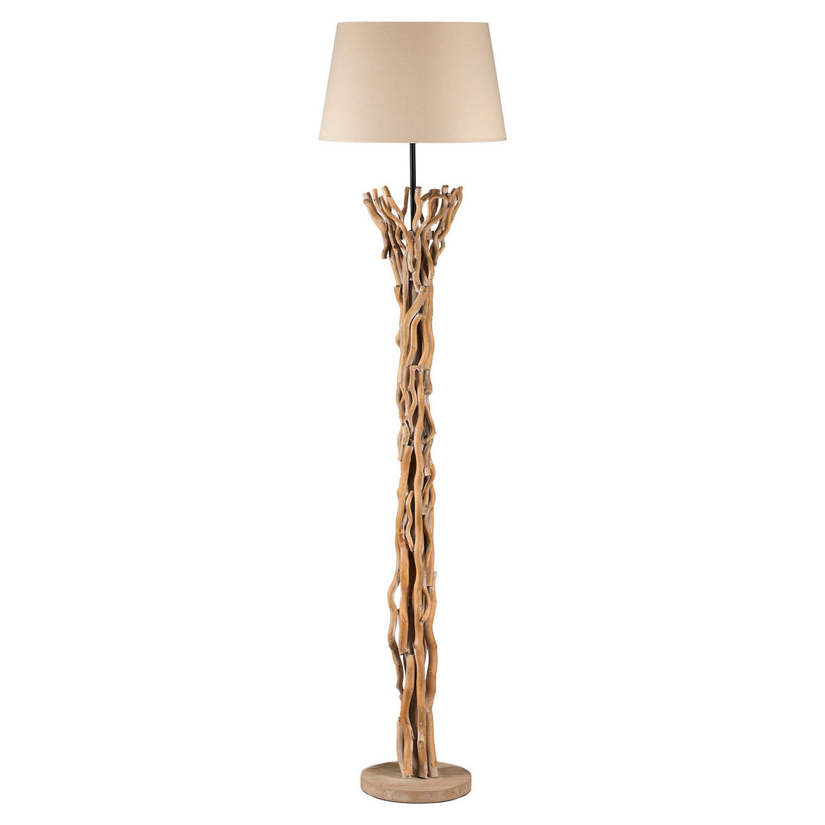 STEHLEUCHTE 40/40/167 cm    - Schwarz/Akaziefarben, Natur, Holz/Metall (40/40/167cm)