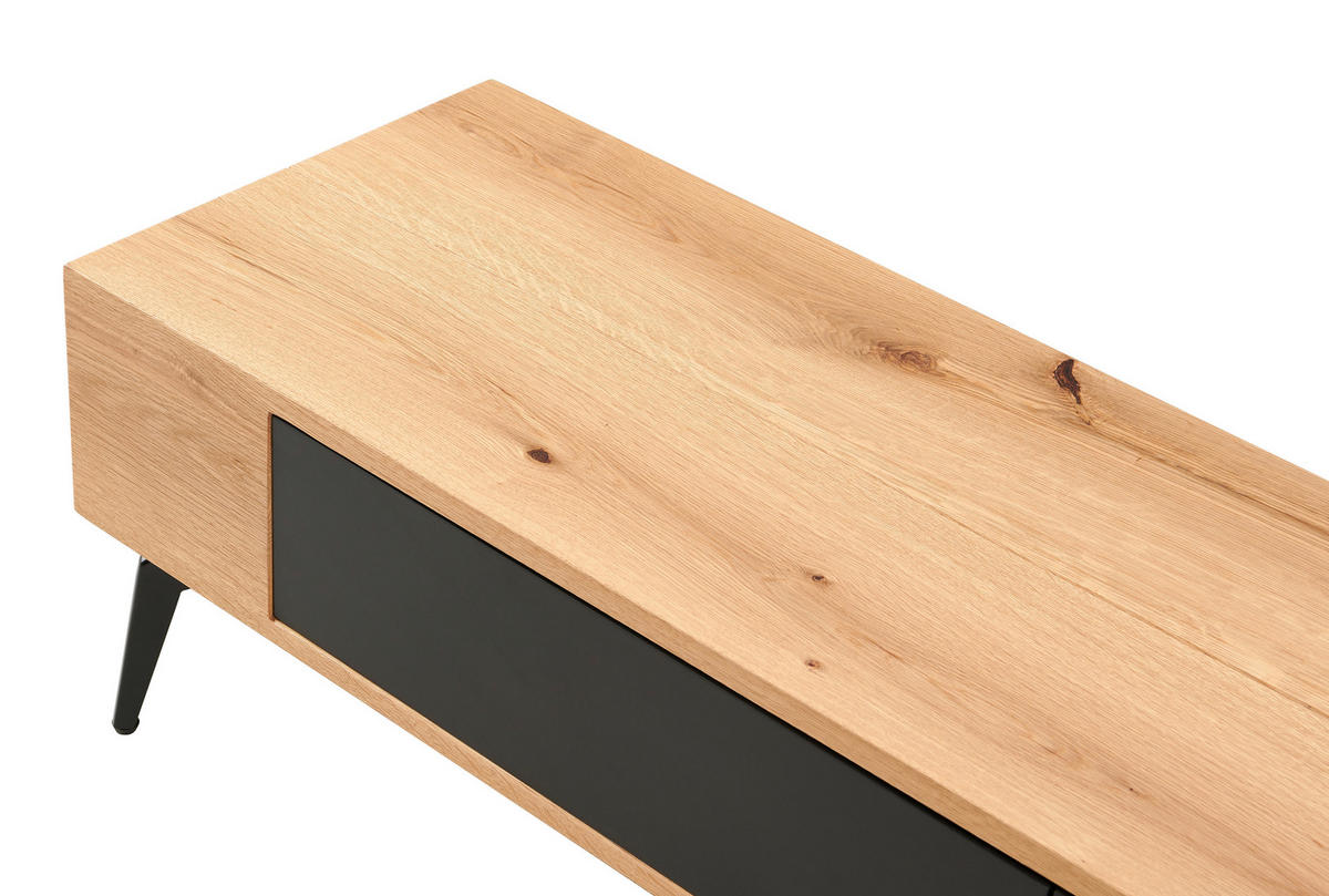 LOWBOARD  in 160/38/40 cm  - Schwarz/Naturfarben, Design, Holz/Metall (160/38/40cm) - Livetastic