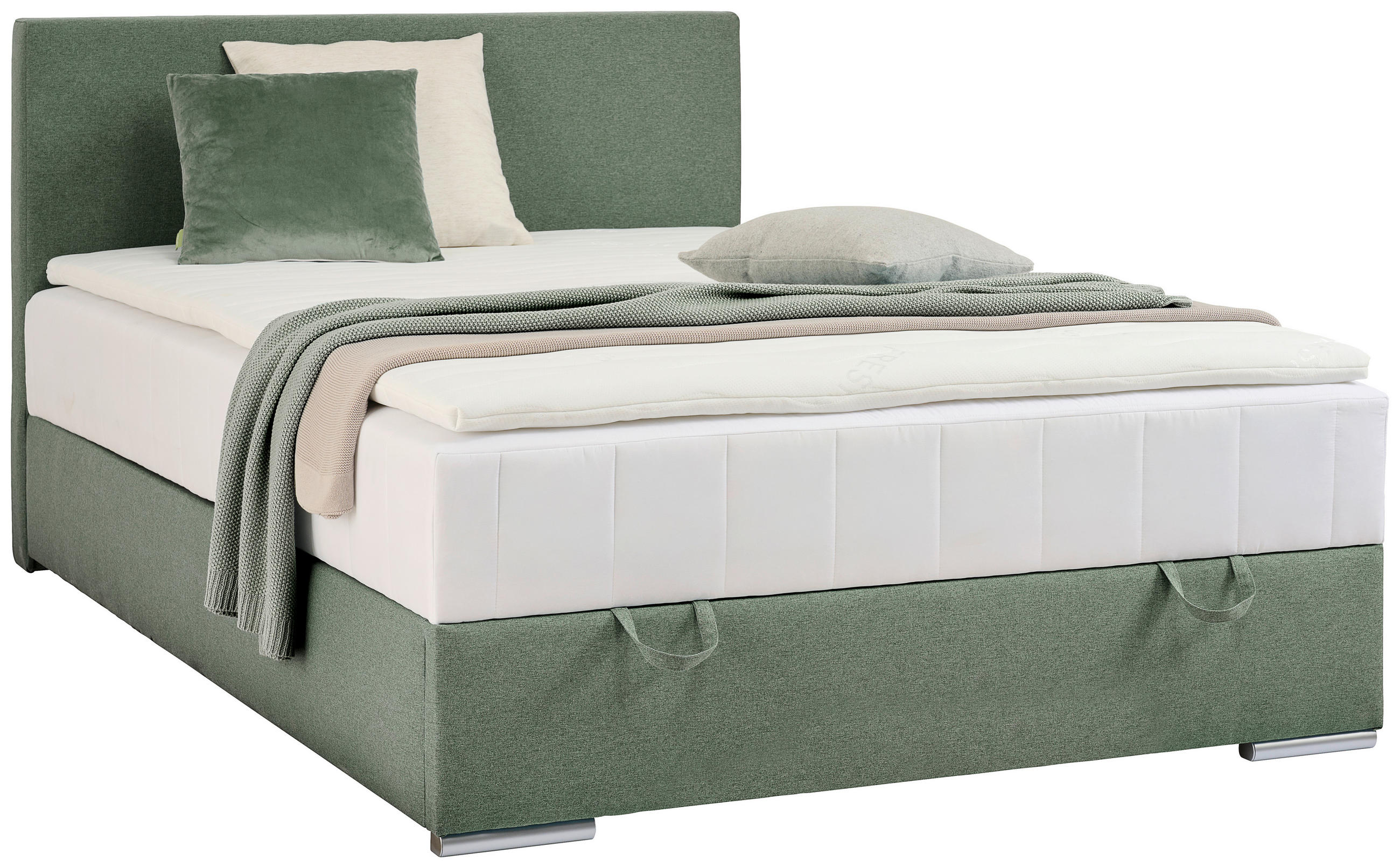 BOXBETT 90/200 cm  in Grün  - Chromfarben/Grün, KONVENTIONELL, Kunststoff/Textil (90/200cm) - Boxxx